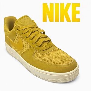 Nike Air Force 1 Sneakers US 7 EU 38 Yellow Beaded Accents 2017 Lace Up Casual